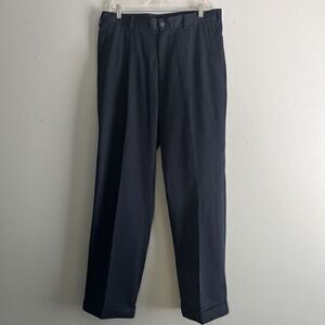 NIke Golf Pants Mens 36x32 Dri Fit Pleated Cuffed Hem‎ Dress Blue Pants
